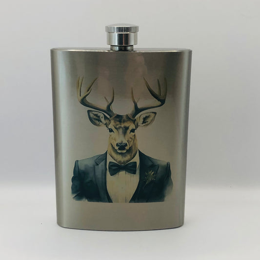 Character Stag 8oz Metal Hip Flask